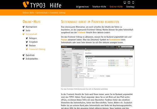 
                            8. TYPO3-Hilfe - Frontend-Editing in TYPO3