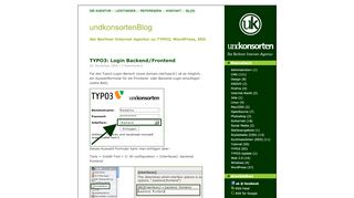 
                            12. TYPO3: Login Backend/Frontend - undkonsortenBlog