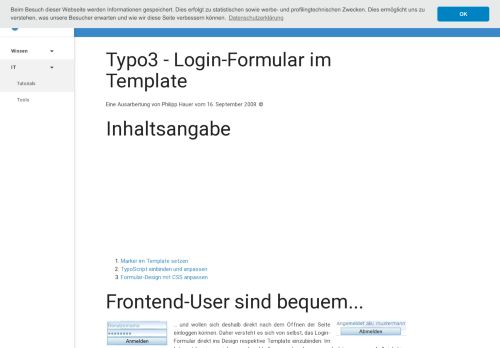 
                            7. Typo3 :: Login-Formular im Template - von Philipp Hauer