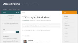 
                            9. TYPO3: Logout link with fluid – WapplerSystems