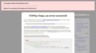 
                            9. TYPO3: Oops, an error occurred! - cweiske.de