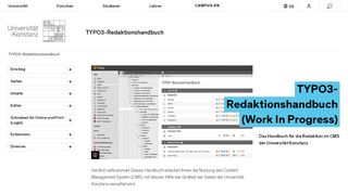 
                            2. TYPO3-Redaktionshandbuch | Universität Konstanz