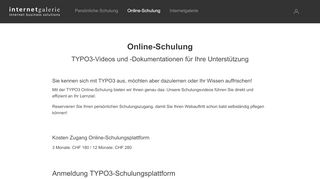 
                            7. TYPO3 Schulungsplattform der Internetgalerie AG: Online-Schulung