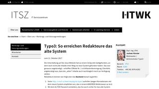 
                            2. Typo3: So erreichen Redakteure das alte System - IT-Servicezentrum