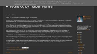 
                            6. TYPO3 - suddenly unable to login to backend - A TechBlog by Torben ...