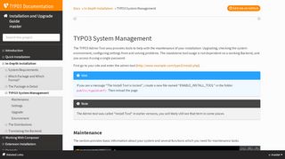 
                            2. TYPO3 System Management — Installation and Upgrade Guide master