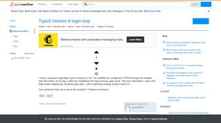 
                            11. Typo3 Version 8 login loop - Stack Overflow