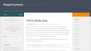
                            4. TYPO3: Weiße Seite – WapplerSystems