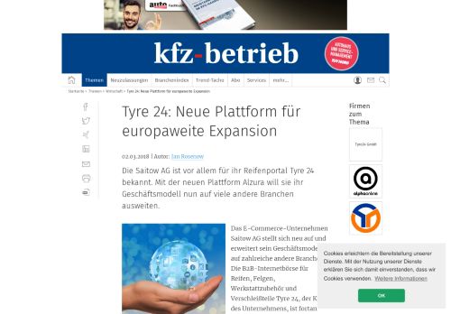 
                            12. Tyre 24: Neue Plattform für europaweite Expansion - kfz-betrieb