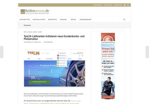 
                            13. Tyre24-Lieferanten kritisieren neue Kundenkonto- und Preisstruktur ...