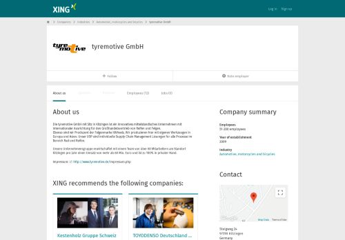 
                            2. tyremotive GmbH als Arbeitgeber | XING Unternehmen