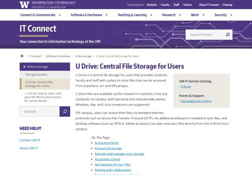 
                            12. U Drive: Central File Storage for Users | IT Connect