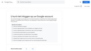 
                            5. U kunt niet inloggen op uw Google-account - Google Play Help