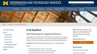 
                            9. U-M SignNow / E-Signature Project site