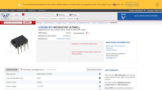 
                            10. U2008B-MY MICROCHIP (ATMEL) - Integrated circuit: driver | TME ...
