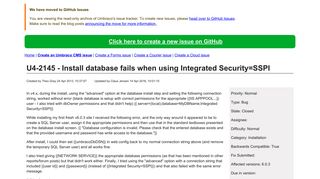 
                            10. U4-2145 - Install database fails when using Integrated Security=SSPI