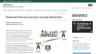 
                            10. UAB - News - Passwords? Soon you may log in securely without them