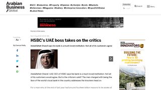 
                            8. UAE News: HSBC's UAE boss takes on the critics - ArabianBusiness ...