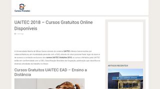 
                            2. UAITEC 2018 - Cursos Gratuitos Online Disponíveis