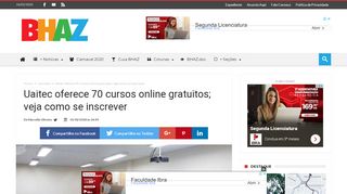 
                            5. Uaitec oferece 70 cursos online gratuitos; veja como se inscrever - Bhaz