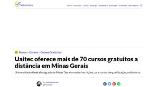 
                            4. Uaitec oferece mais de 70 cursos gratuitos a distância em Minas Gerais