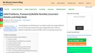 
                            11. UAN HelpDesk: Solution to Lost Password,Mobile Number,DOB,Name