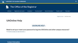 
                            3. UAOnline | Registrar's Office - University of Alaska Fairbanks