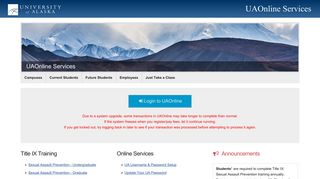 
                            3. UAOnline Services | UAOnline Services - University of Alaska System