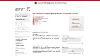 
                            7. UB Heidelberg: Hilfe zum Online-Katalog HEIDI: Konto-Funktionen ...