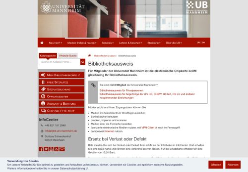 
                            11. UB Mannheim: Bibliotheksausweis