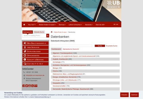 
                            6. UB Mannheim: Datenbanken