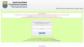 
                            8. UBD Information Application System Login