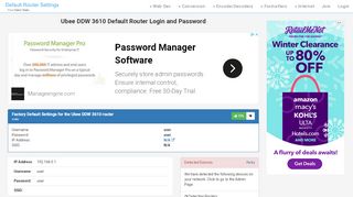 
                            2. Ubee DDW 3610 Default Router Login and Password - Clean CSS
