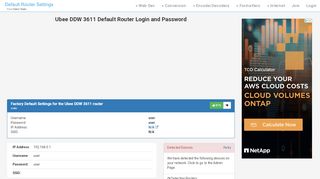 
                            2. Ubee DDW 3611 Default Router Login and Password - Clean CSS