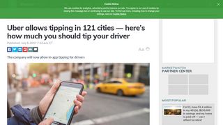 
                            8. Uber allows tipping in 121 cities — here's how much you should tip ...