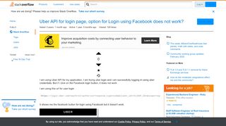 
                            13. Uber API for login page, option for Login using Facebook does not ...