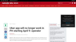 
                            6. Uber app will no longer work in PH starting April 9: operator | ABS ...