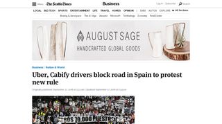 
                            13. Uber, Cabify drivers block road in Spain to protest new rule | The ...