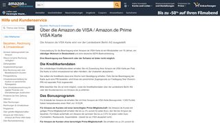 
                            2. Über die Amazon.de VISA / Amazon.de Prime VISA Karte