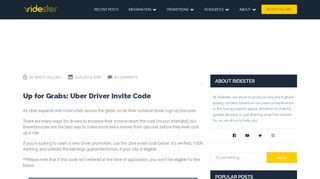 
                            11. Uber Driver Invite Code: HUGE FREE Cash Sign-Up Bonuses!!