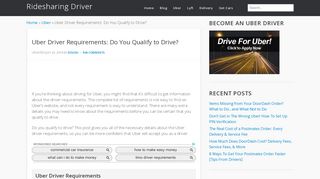 
                            13. Uber driver requirements: Do you qualify to drive? - Ridesharing Driver