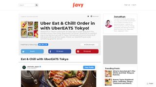 
                            9. Uber Eat & Chill! Order in with UberEATS Tokyo! | favy