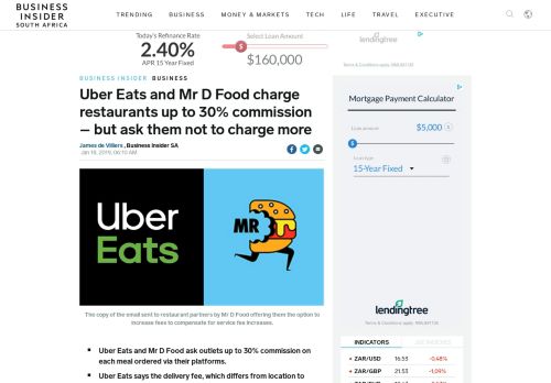 
                            7. Uber Eats and Mr D Food charge restaurants up to 30% commission ...