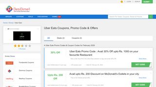 
                            10. Uber Eats Coupons, Promo Codes & Offers on Food- Flat 70% OFF ...
