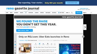 
                            12. Uber Eats food delivery app platform launches Reno Sept. 6, 2017
