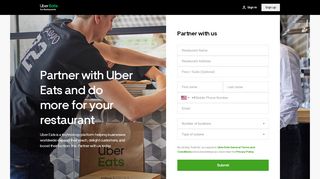 
                            6. Uber Eats restaurant sign-up page