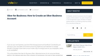 
                            11. Uber for Business: How to Create an Uber Business Account | Ridester