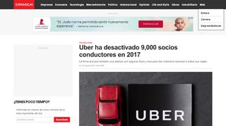 
                            9. Uber ha desactivado 9,000 socios conductores en 2017 - Expansión
