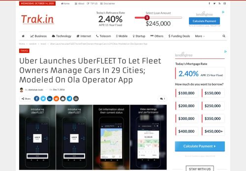 
                            10. Uber Launches uberFLEET to let Fleet Owners Manage Cars in 29 ...