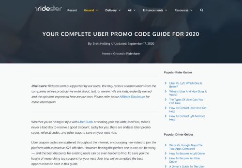 
                            12. Uber Promo Codes and How to Use It | A Guide | Ridester